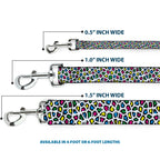 Dog Leash - Leopard White/Multi Color