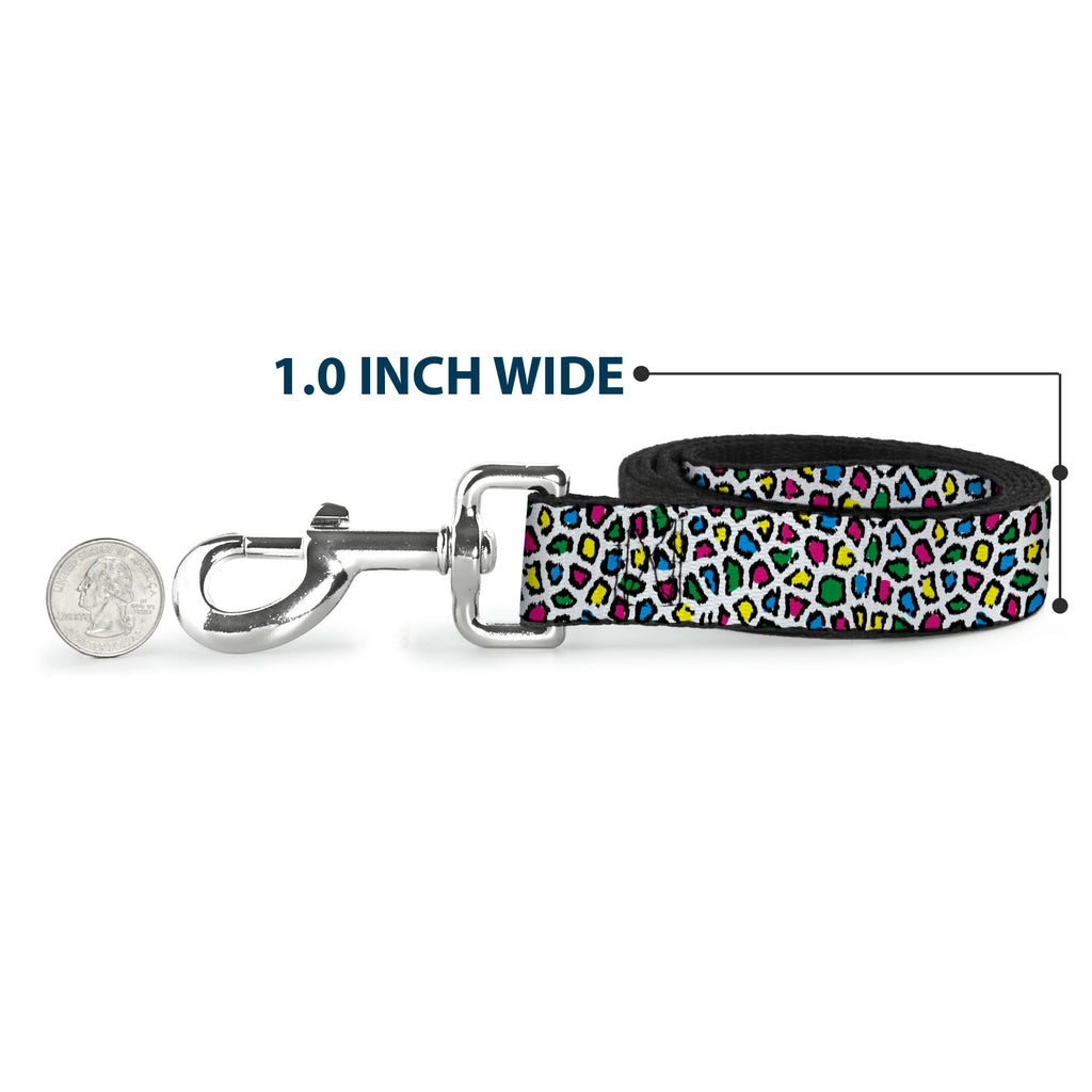 Dog Leash - Leopard White/Multi Color