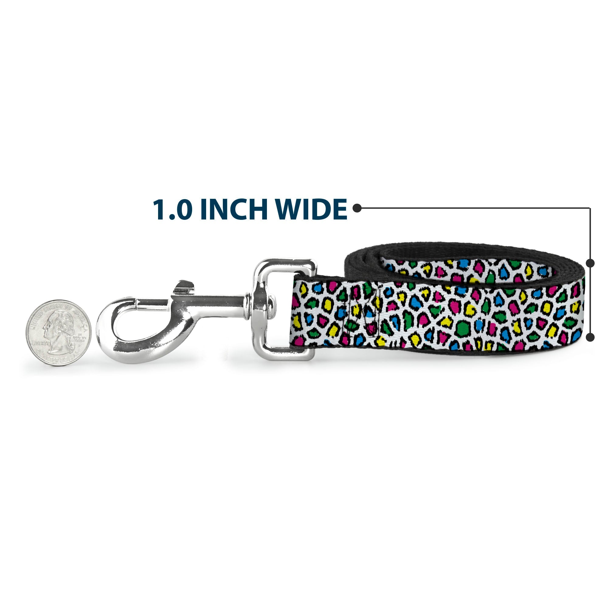 Dog Leash - Leopard White/Multi Color
