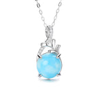 Lab-Created Larimar & Sterling Silver Pendant Necklace