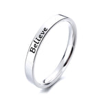 Sterling Silver 'Believe' Band Ring