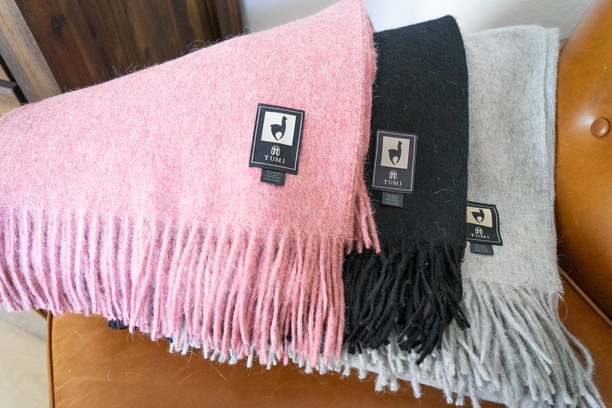 Alpaca Wool Throw Blanket - Solid Colors
