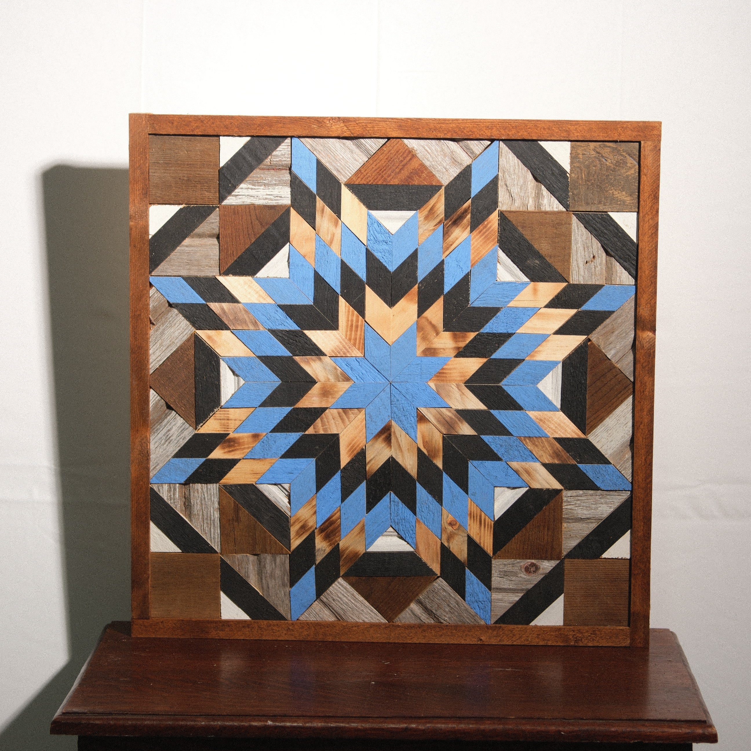 Amish Handmade Barn Quilt Wall Art – Reclaimed Barn Wood – 20.75” x 20.75”