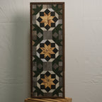 Handmade Amish Barn Quilt Banner Wall Art – 10.5in x 30in Reclaimed Wood Mosaic