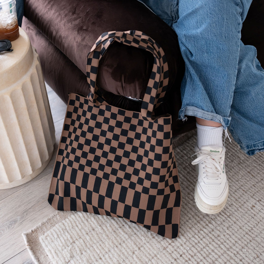 Classic Checkered Skinny Tote