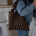 Classic Checkered Skinny Tote