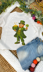 Dapper Leprechaun Graphic Edgy Long Sleeve Shirt