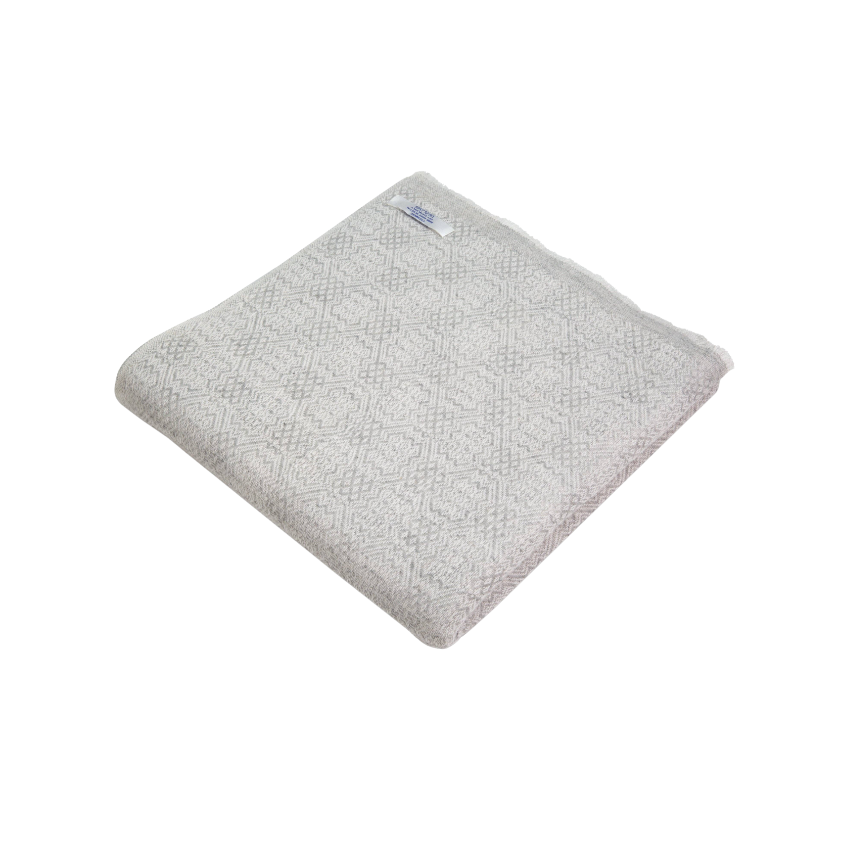 Dhanvi Patterned Cashmere Blanket - Light Grey