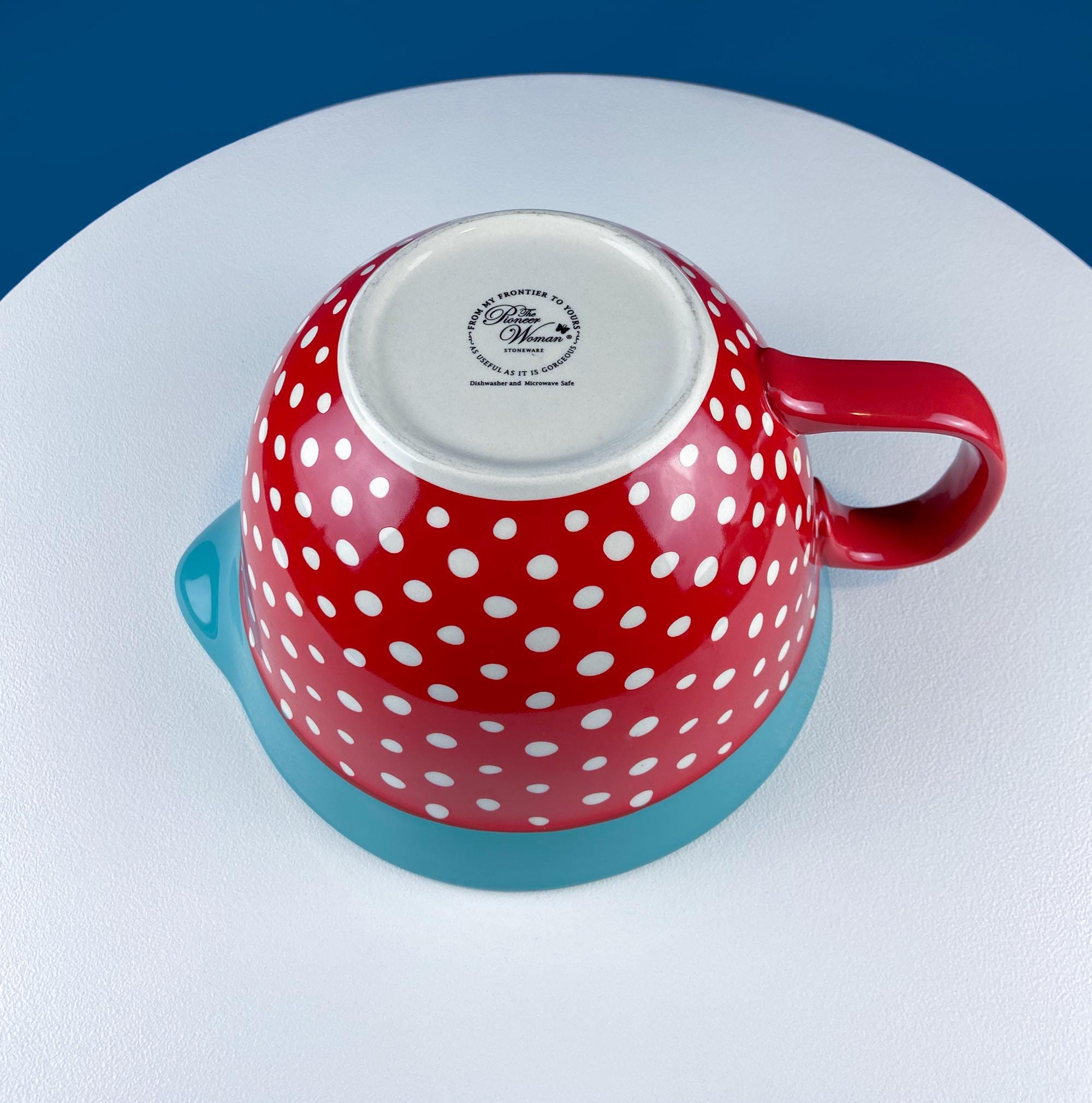 Batter Bowl Mixing Bowl - Red White Blue Dotted Overside Cup