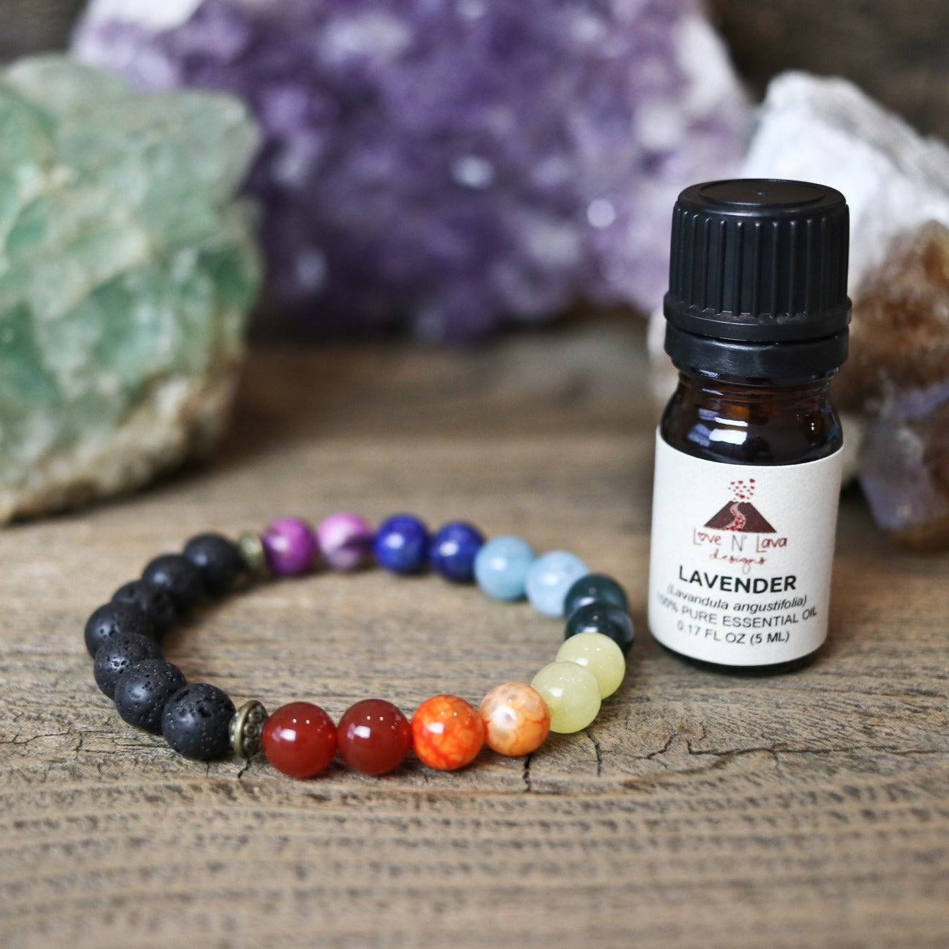 Double Chakra Aromatherapy Essential Oil Diffuser Bracelet (8mm beads)