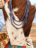Handcrafted Lapis and Sterling Silver Pearl Beaded Necklace