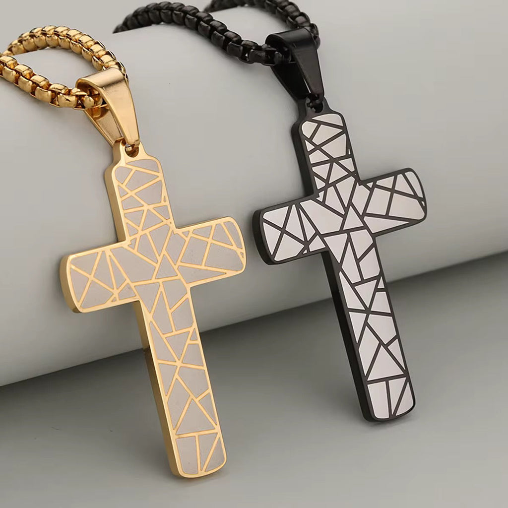 Geometric Cross Necklace