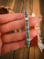 Handcrafted Sterling Silver & Turquoise Cuff Bracelet by Sheila Tso