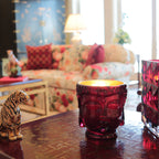 24K Gold Ruby Red Glass Buddha Royale Candle