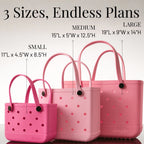 Rubber Tote Bag Set of 3 (XL/M/S) – Stylish Pink Tones EVA Bags, Great Value