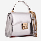 The Ege Silver Leather Handbag