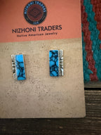 Handcrafted Old Pawn Sterling Silver & Turquoise Post Earrings