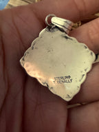 Handcrafted Sterling Silver and Multi Stone Cluster Pendant by Tina Benally
