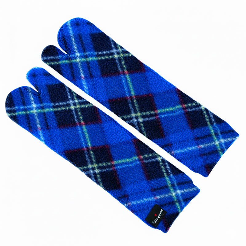 Polar Feet Fleece Tabi Socks - Blue Argyle