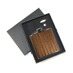 6 oz Wooden Hip Flask  American Flag