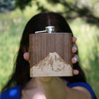 Wooden Hip Flask - Cascade Range (Mt. Rainier)