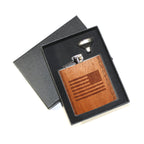 6 oz Wooden Hip Flask  American Flag