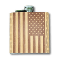 6 oz Wooden Hip Flask  American Flag