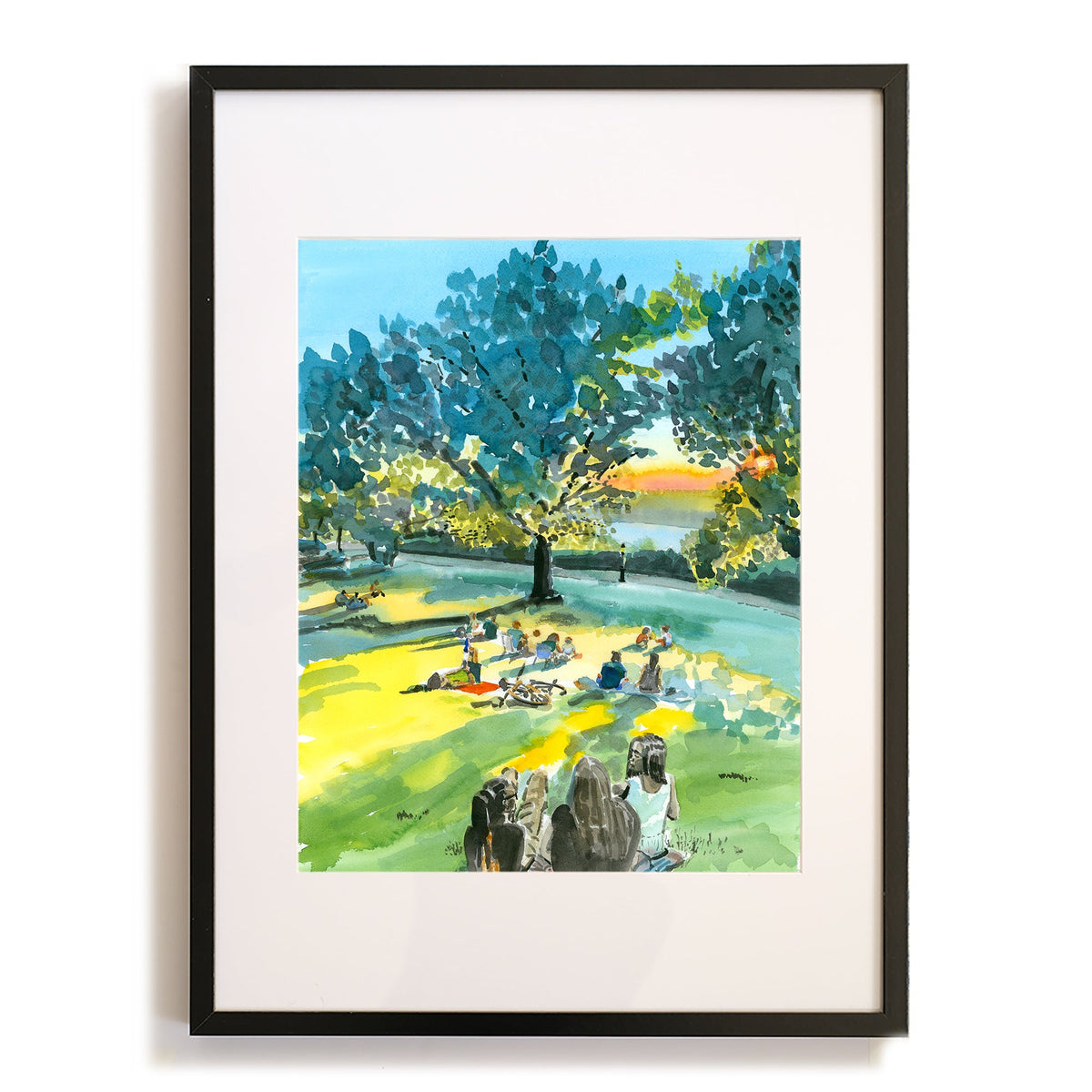 Billings Lawn 2, Watercolor, Hudson River Scene