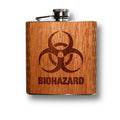6 oz. Wooden Hip Flask (Biohazard in Mahogany)