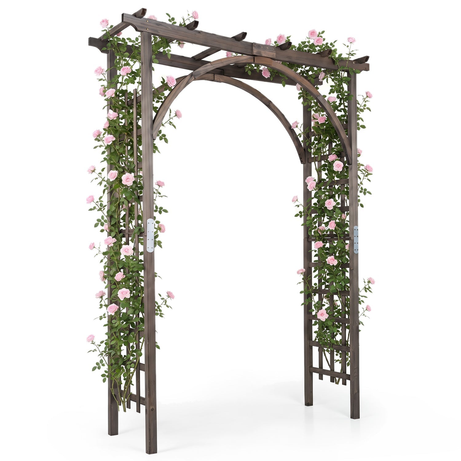 Garden Arch Trellis 85" Tall Fir Wood for Climbing Plants