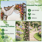 Garden Arch Trellis 85" Tall Fir Wood for Climbing Plants