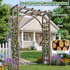 Garden Arch Trellis 85" Tall Fir Wood for Climbing Plants