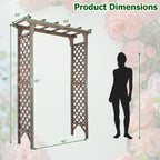 Garden Arch with Gate 85" Tall Wood for Climbing Plants