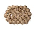Fleur Raffia Placemat, Natural Color Flowers Woven Tabletop