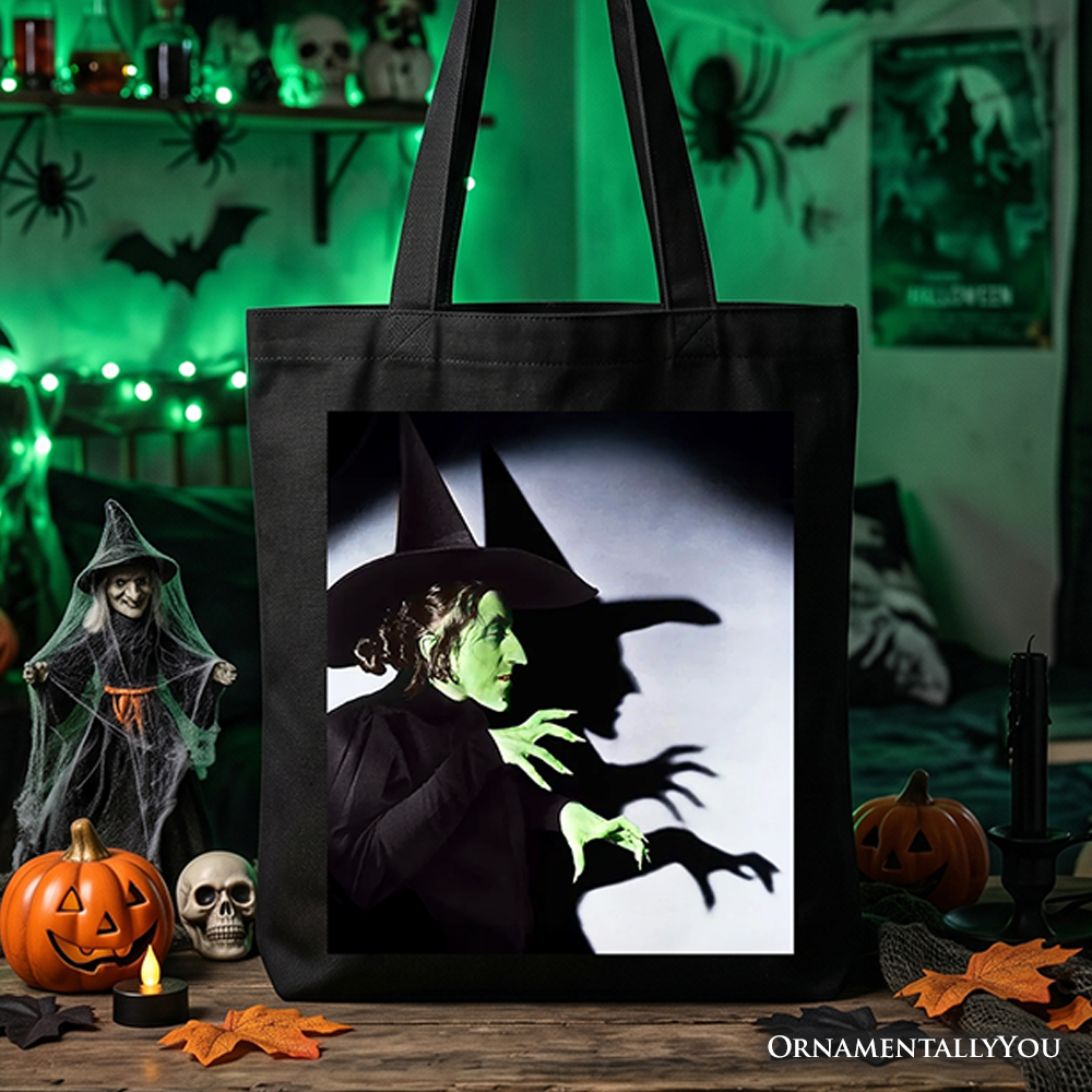 Vintage Wicked Witch of the West Graphic Tote Bag, Wizard of Oz Halloween Gift Shopper
