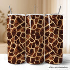 Safari Giraffe Print 20oz Personalized Tumbler With Lid and Stainless Steel Straw, Stylish Wildlife Gift Cup