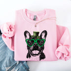 Frenchie, French Bulldog, Adorable Dog, St Patrick's Day, Lucky, Irish Sweatshirt