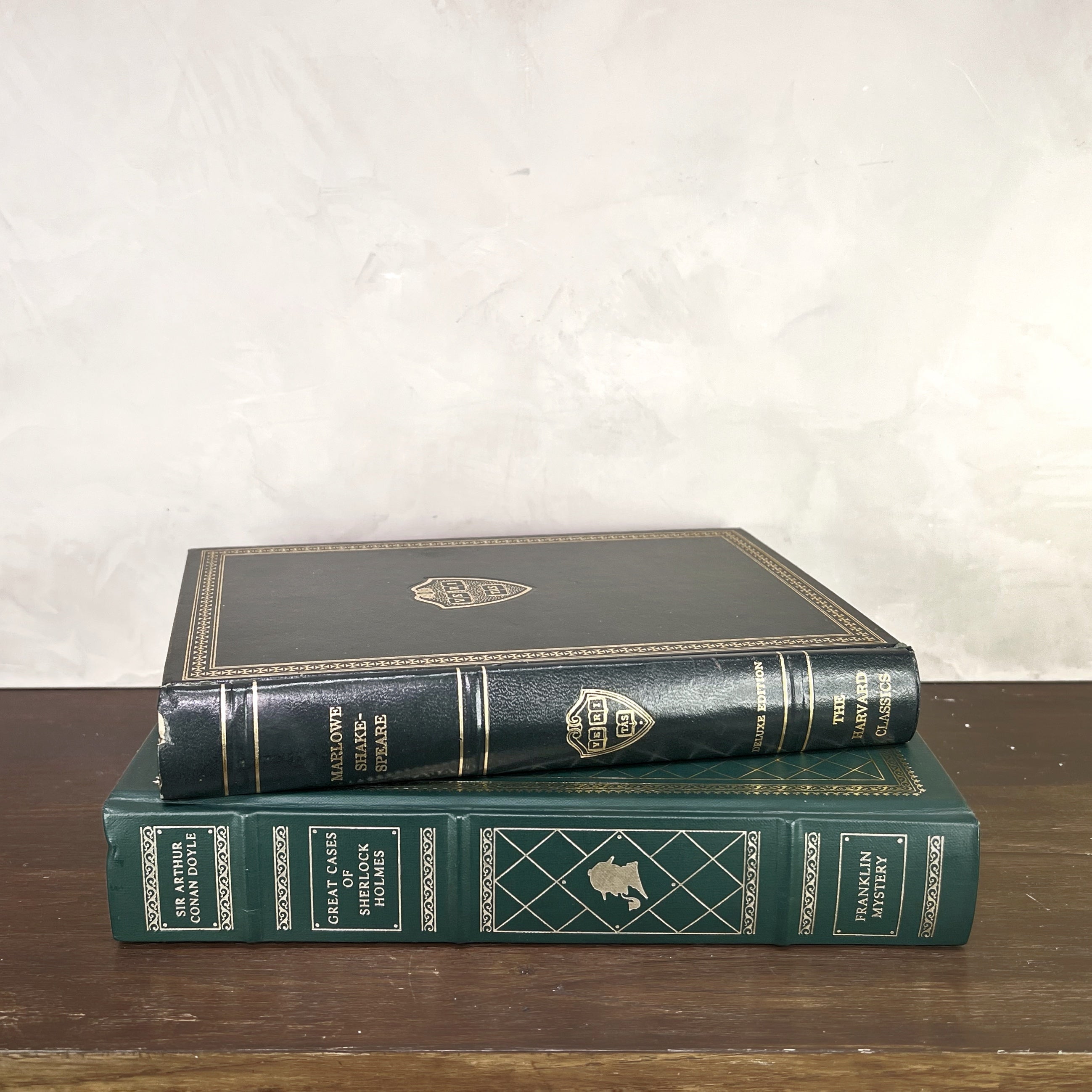 Vintage Green Gilded Books
