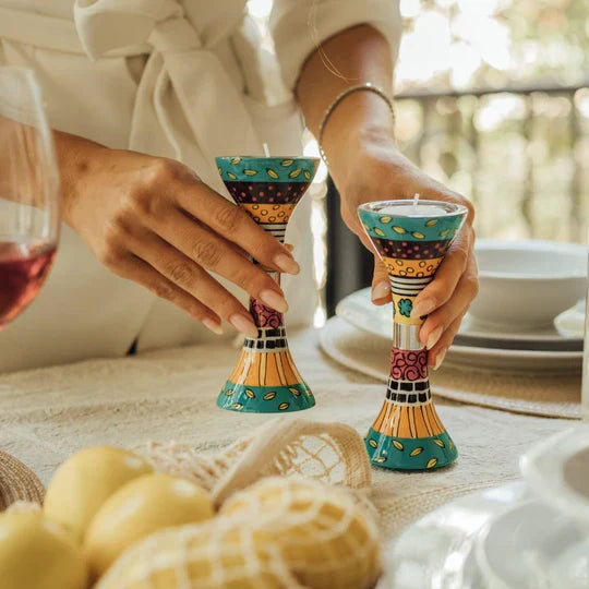 Colorful Handmade Candle Holder – Premium Short Series