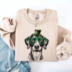 German Shorthaired, Adorable Dog, St Patrick's Day, Lucky, Irish Sweatshirt