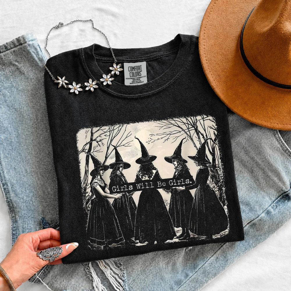 Girls Will Be Girls Comfort Colors T-Shirt - Halloween Tee