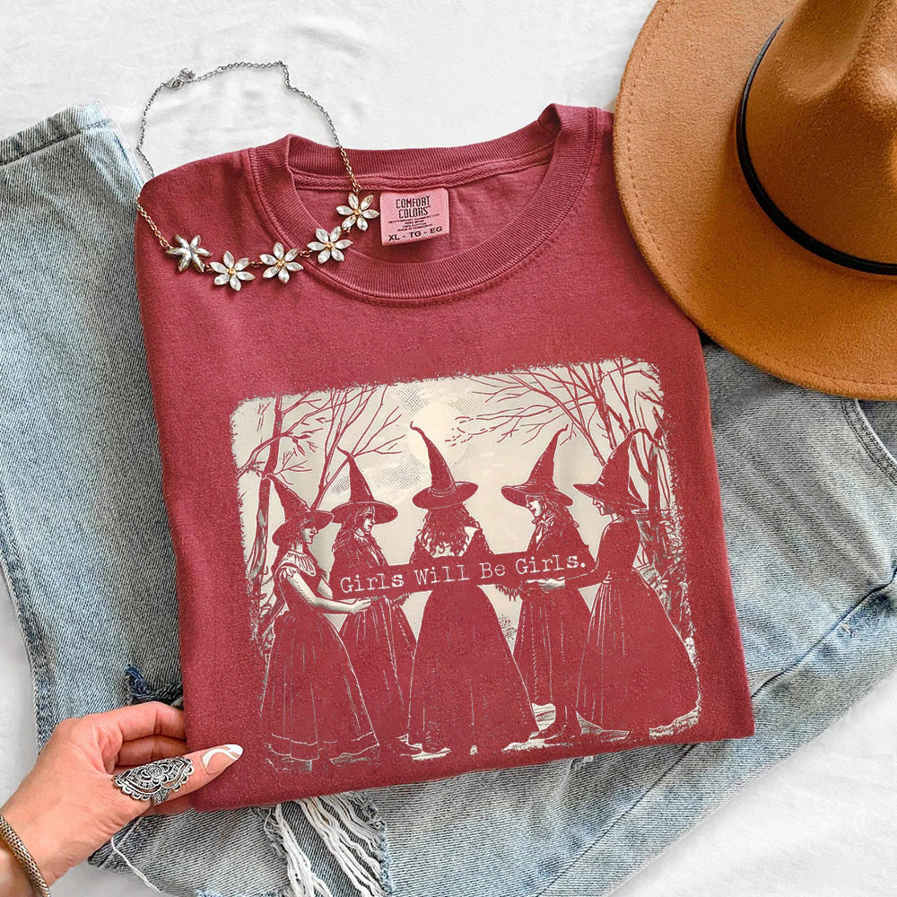 Girls Will Be Girls Comfort Colors T-Shirt - Halloween Tee