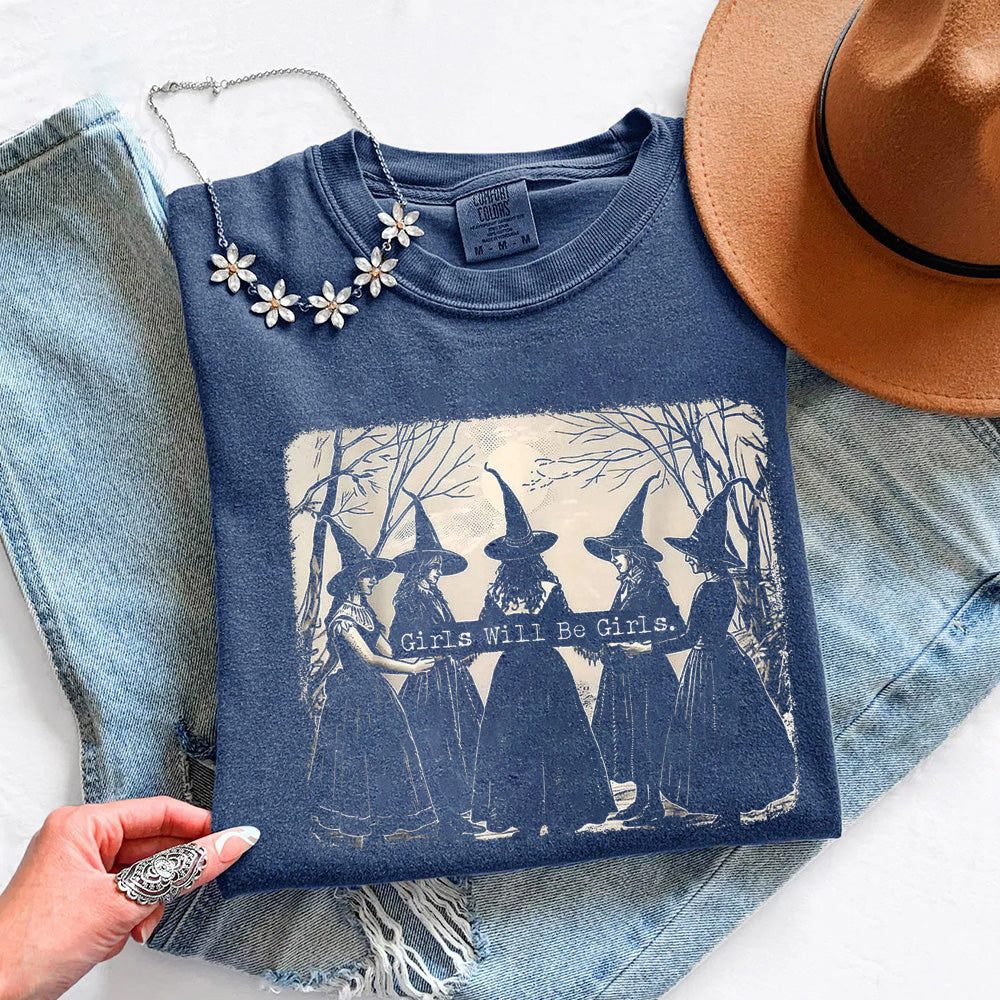 Girls Will Be Girls Comfort Colors T-Shirt - Halloween Tee