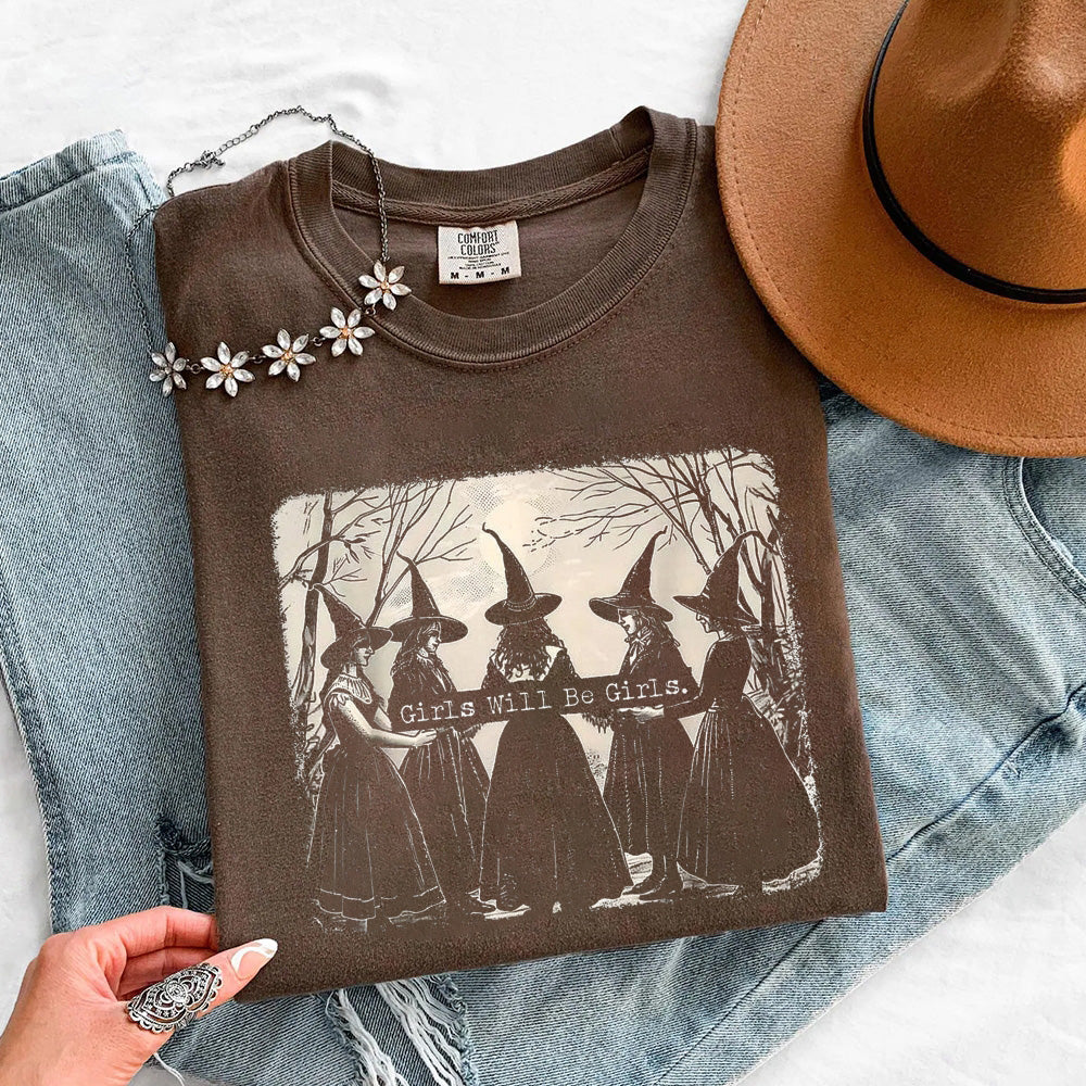 Girls Will Be Girls Comfort Colors T-Shirt - Halloween Tee