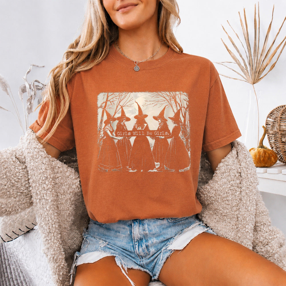 Girls Will Be Girls Comfort Colors T-Shirt - Halloween Tee