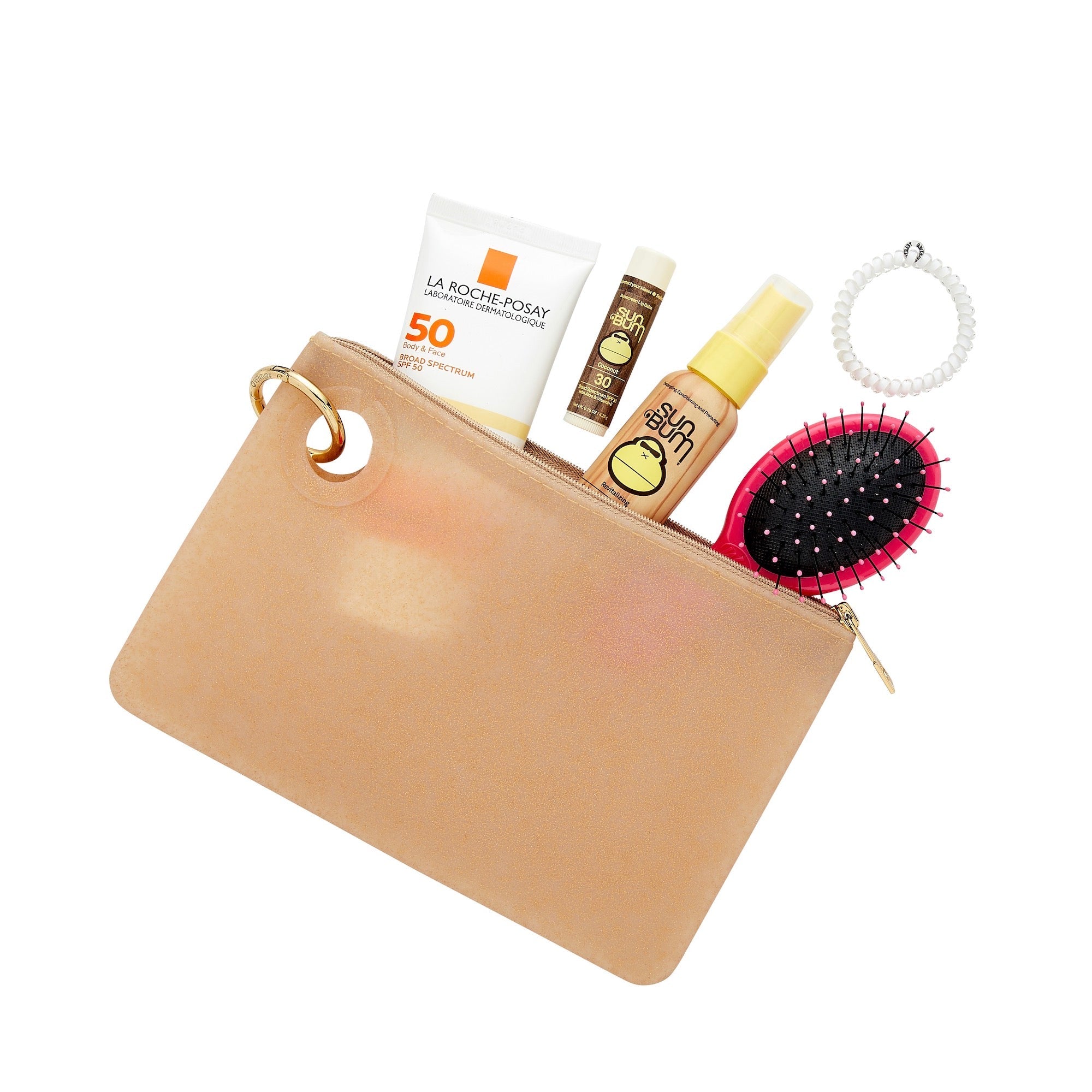 Large Pouch Wristlet Set - Gold Confetti