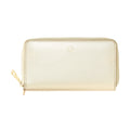Zip Around Leather Wallet — Gold