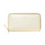 Zip Around Leather Wallet — Gold