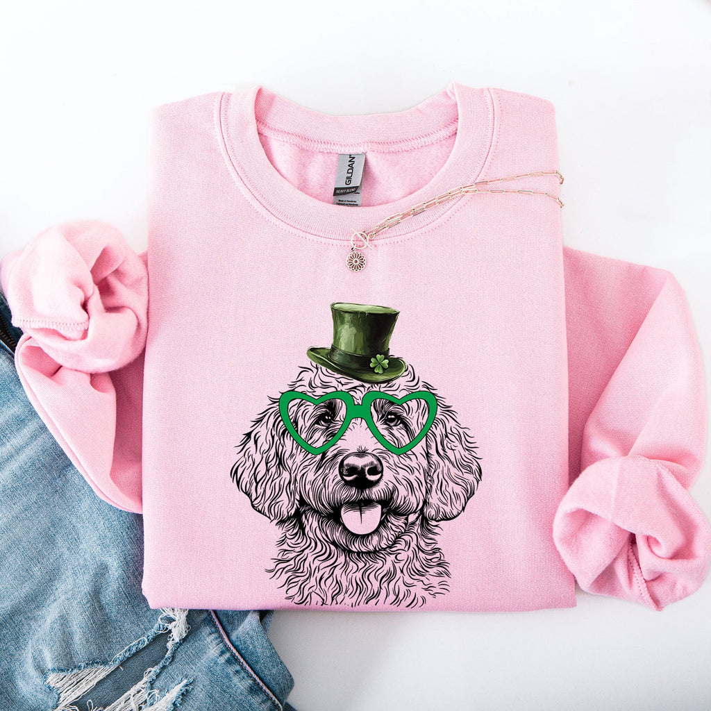 Goldendoodle, Adorable Dog, St Patrick's Day, Lucky, Irish Sweatshirt