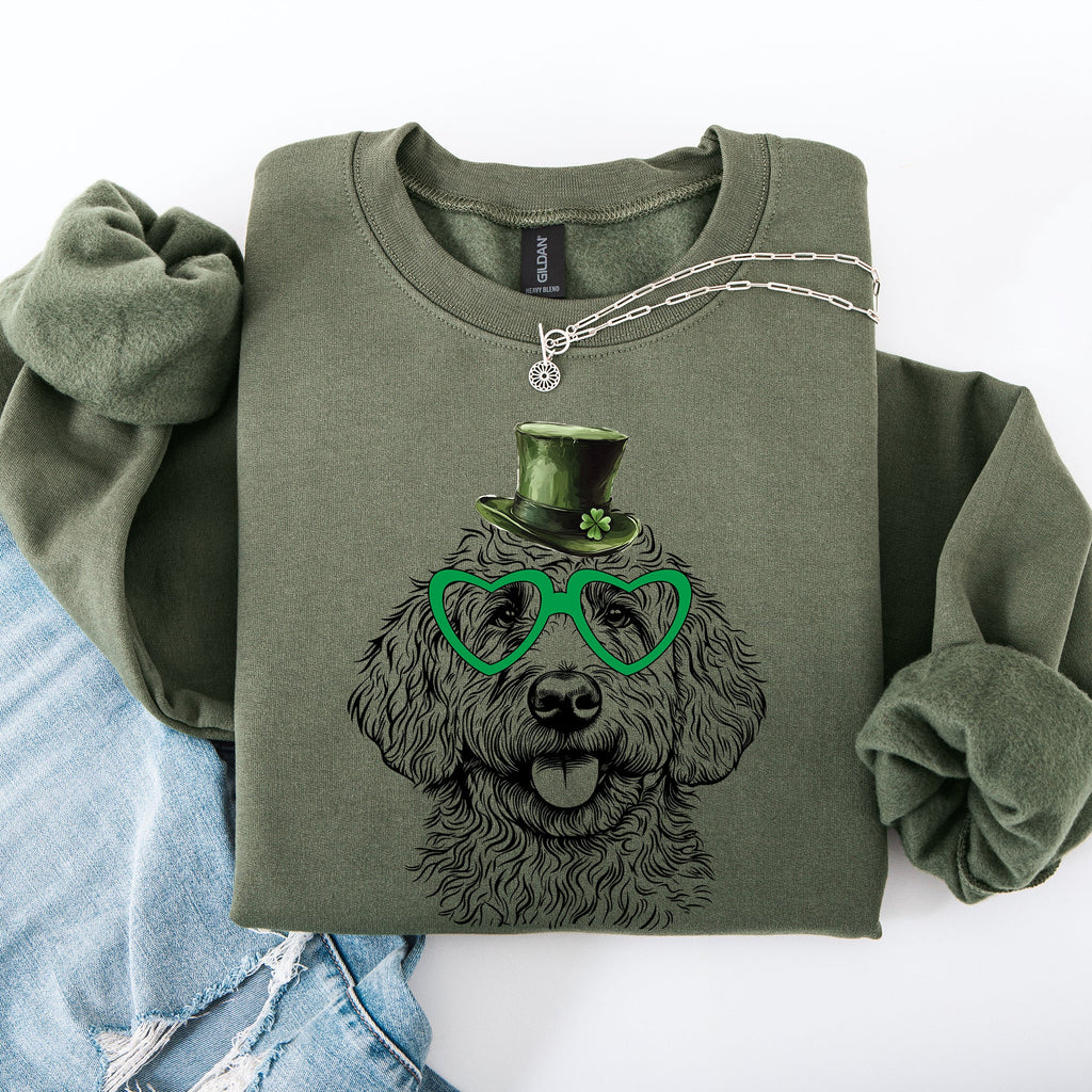 Goldendoodle, Adorable Dog, St Patrick's Day, Lucky, Irish Sweatshirt